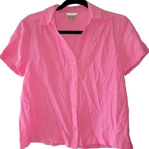 Womens pink button up